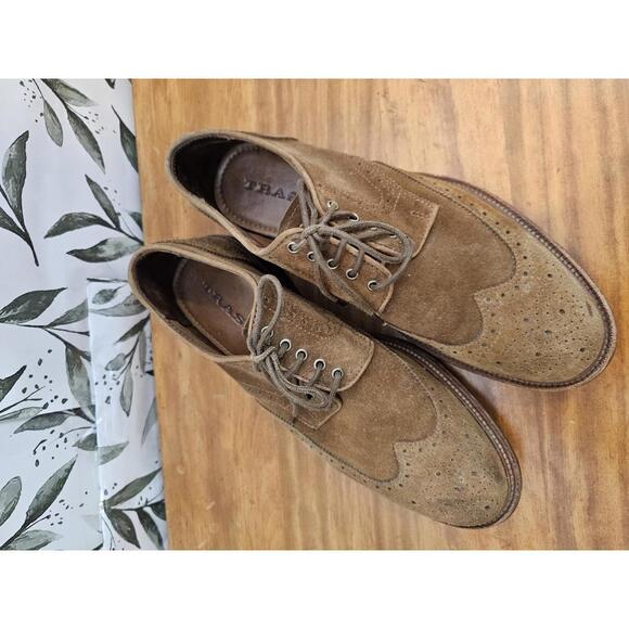 Trask Shoes Brown Mens Size 8 Suede Dress - Picture 1 of 6